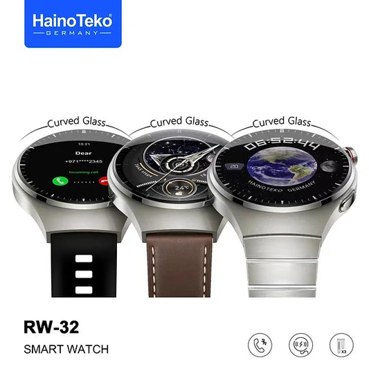 HainoTeko German Watch 4 Pro RW32 Amoled Display - 3 Straps