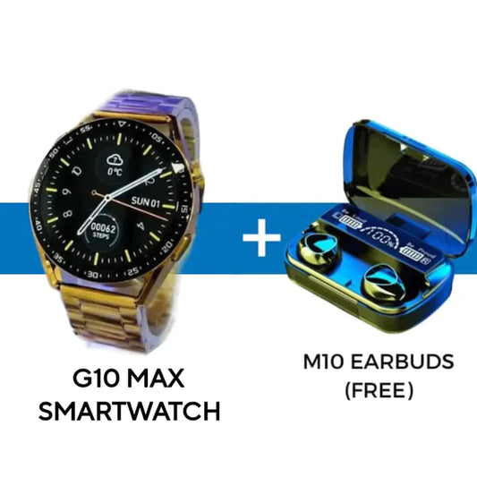 Haino Teko G10 Max Golden Watch + FREE M10 EARBUDS (FREE)